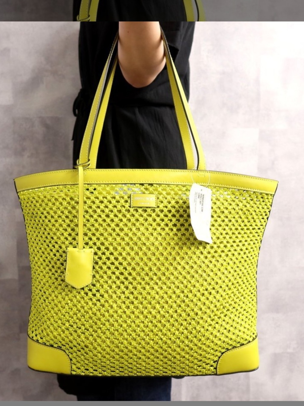 Jimmy Choo NWT Raffia calf leather tote bag